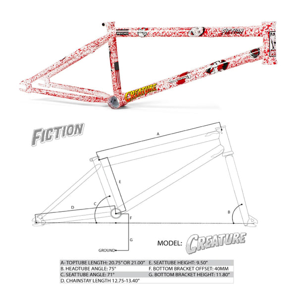 Fiction Bikes Creature Frame PSYCHO edition, White with blood spatter