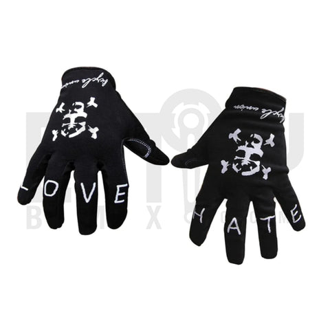 Bicycle Union Cuff Less Love / Hate BMX Gloves / Black