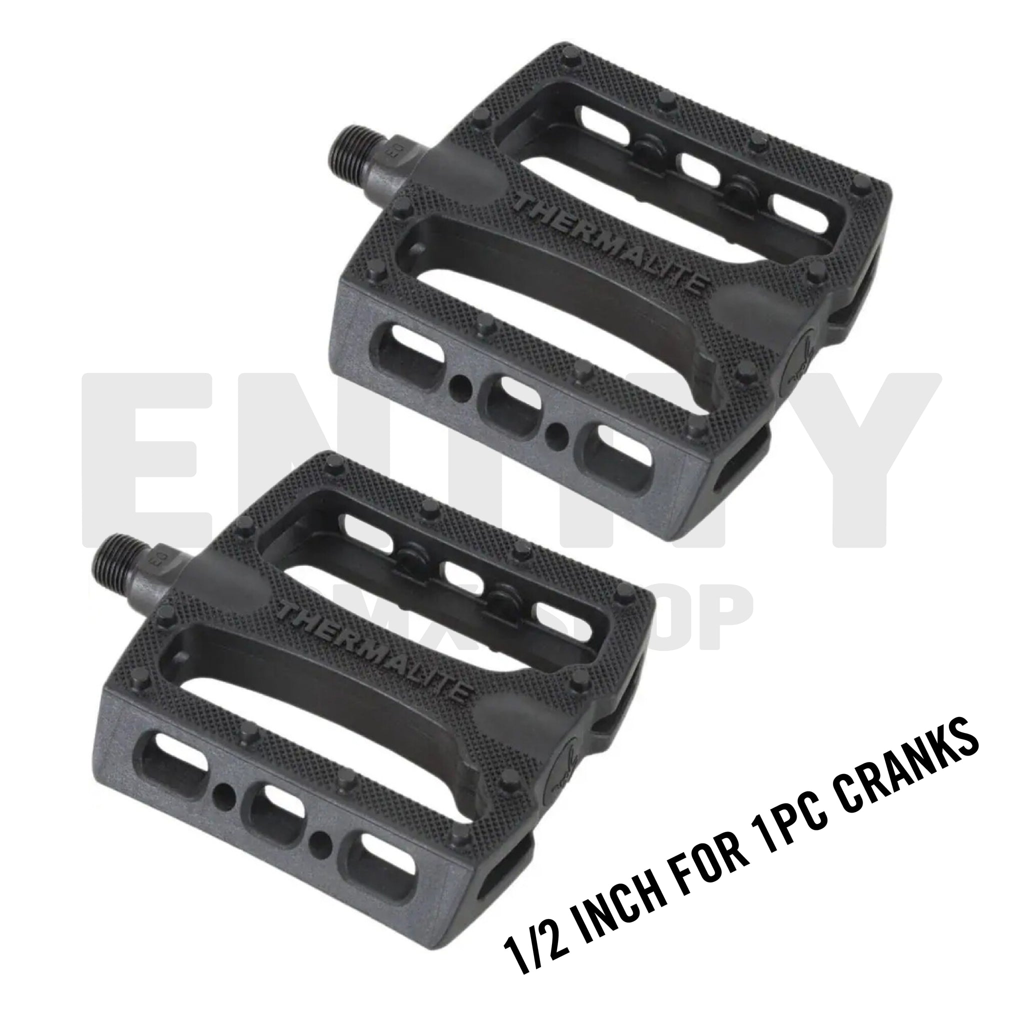 Stolen Brand BMX Thermalite Pedals > 1/2 Inch For 1PC Cranks / Black