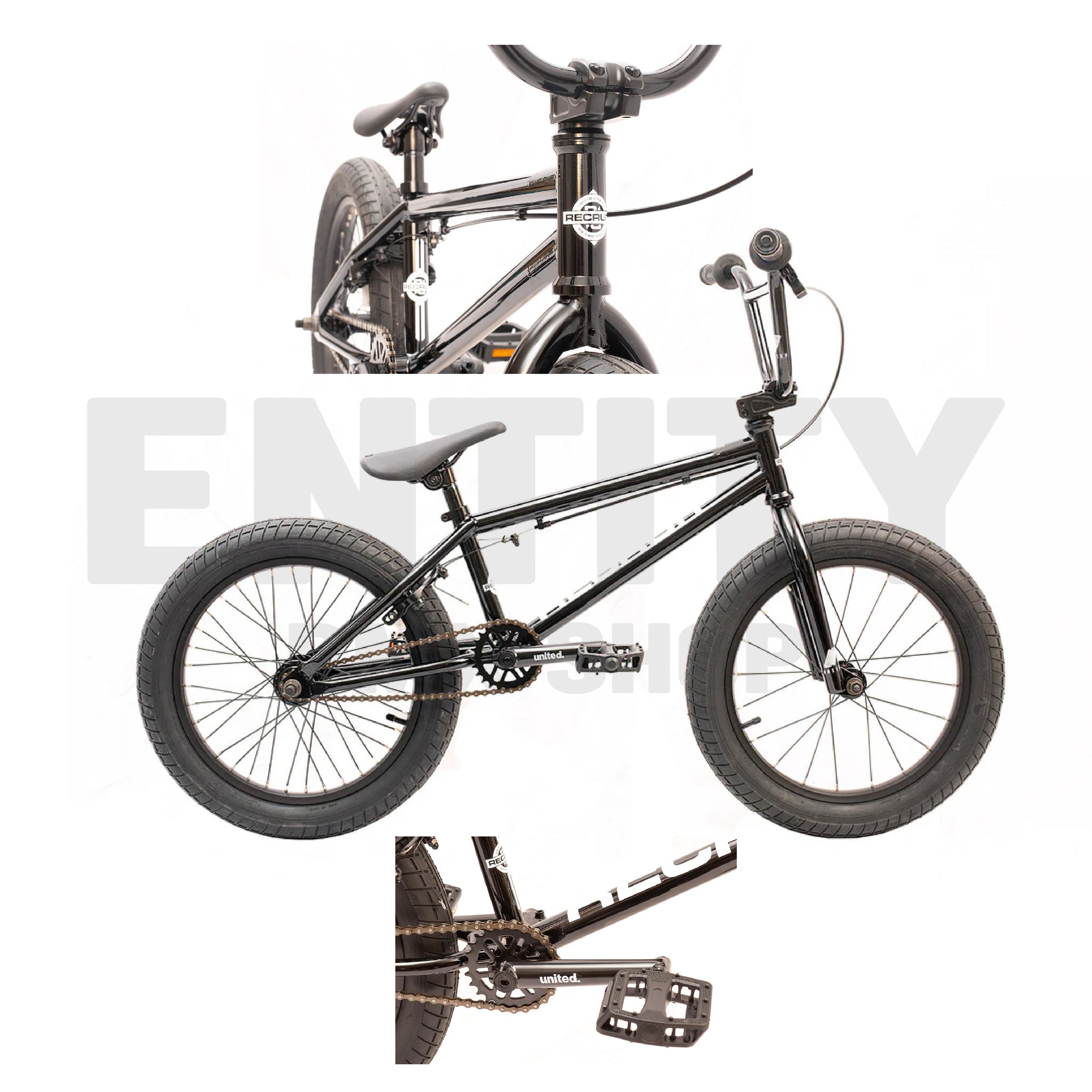 United Bike Co 18" Inch Recruit Complete BMX Bike / Black