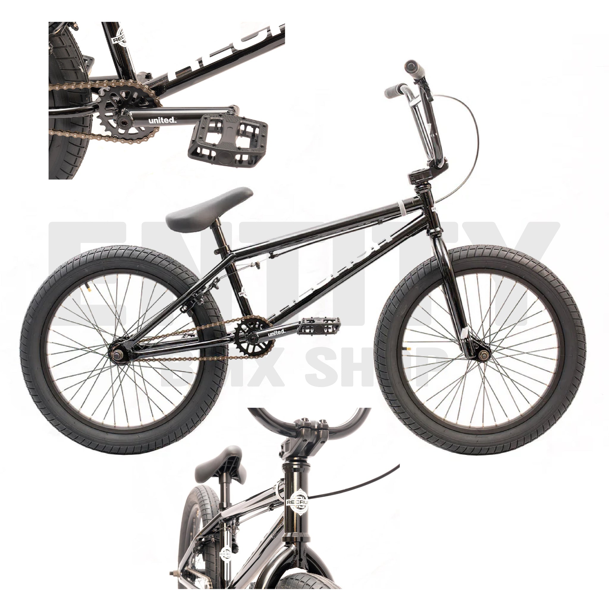 United Bike Co Recruit Complete BMX Bike w/ 18.5" Top Tube / Black