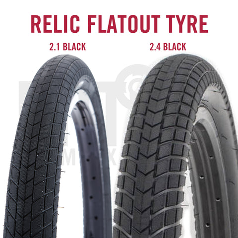 Relic BMX Flatout Tyre / 2.1 or 2.4 / Black or Tan Wall